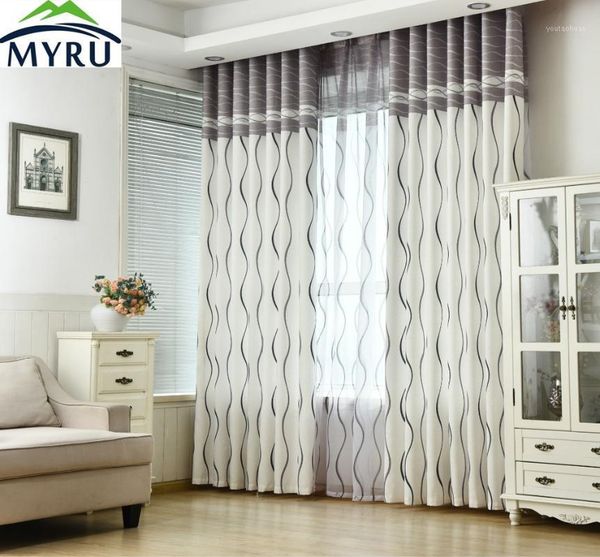 

curtain & drapes myru black and white stripes environmental protection printing curtain1