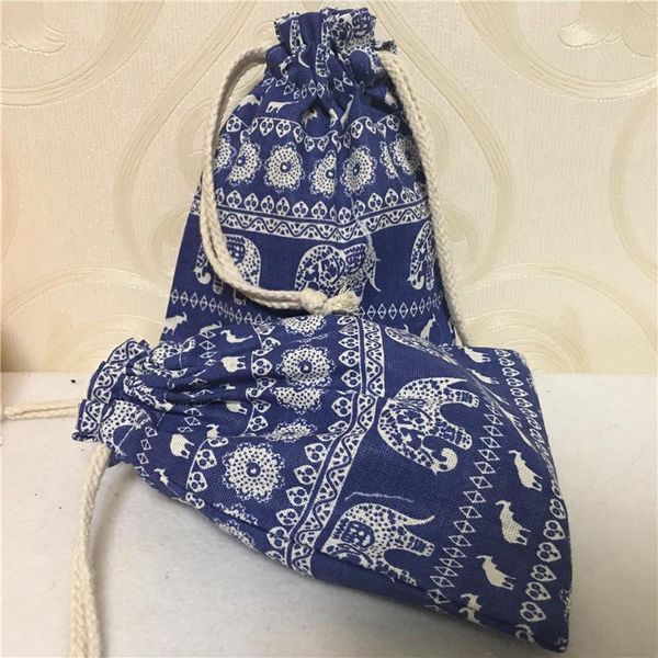 

yile handmade хлопковое белье drawstring multi care организатор подарочная сумка слон цветок синий 8123g yile handmade h wmtcvc