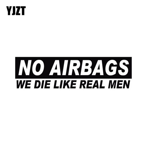 

18.6cm*5cm no airbags we die like men funny vinyl graphic black/silver car sticker decals c11-0680