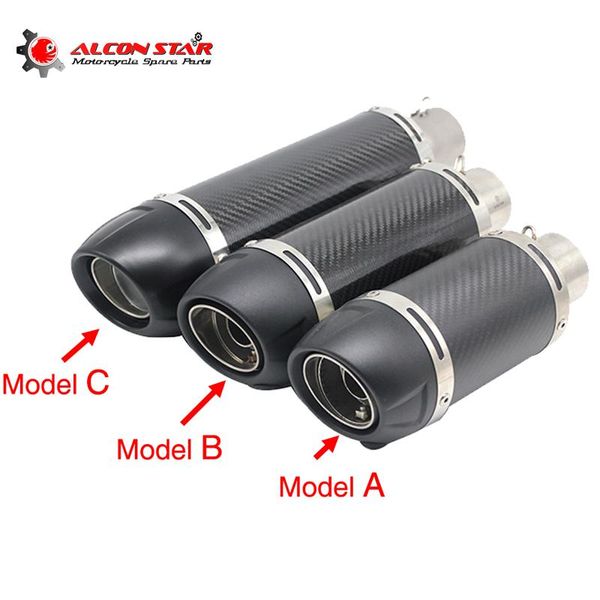 

motorcycle exhaust system alconstar- 51mm muffler with db killer leovince escape moto racing for dirt bike,street bike,scooter,atv quad
