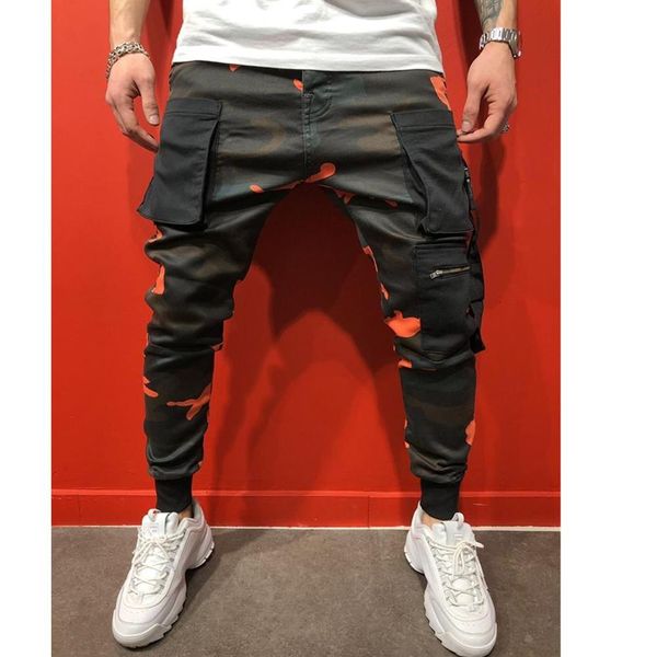 

camouflage streetwear pants men sports leggings fitness harem trousers slim fit sweatpants elastic waist joggers pants, Black