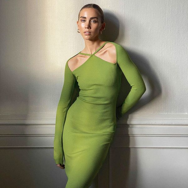 

2021 new women long sleeves apring fall skinny strtech woman maxi dressed winter's bottom out dres vy60, Black;gray