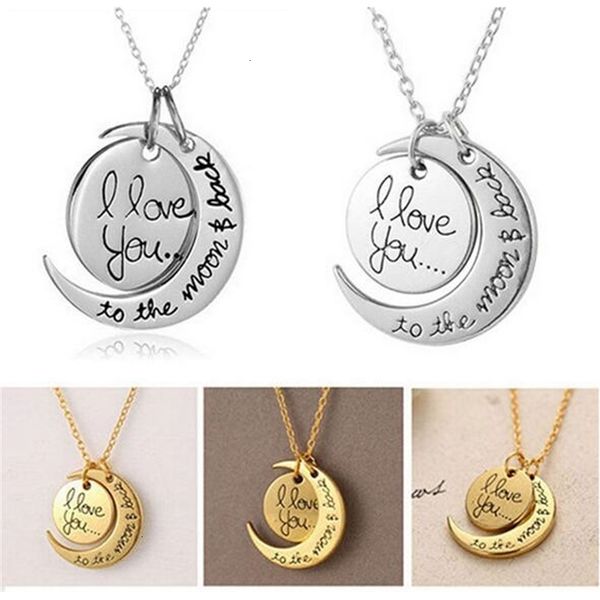 

factoryfnm1i the love to moon 20pcs/iot you and back necklace lobster clasp pendant necklaces for jewelry gift ne030