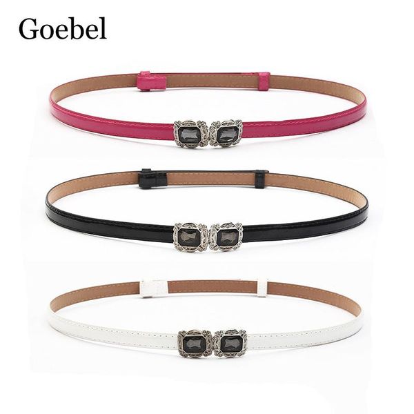 

belts thin waist belt for women skirt fashion casual buckle leather ladies adjustable female, Black;brown