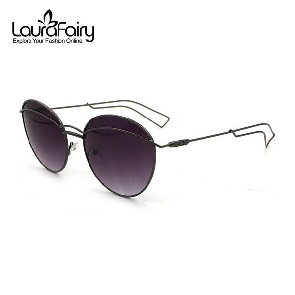 

laura fairy brand designer uv400 sun glasses vintage coating gradient oval sunglasse women lunette de soleil femme lf0510, White;black