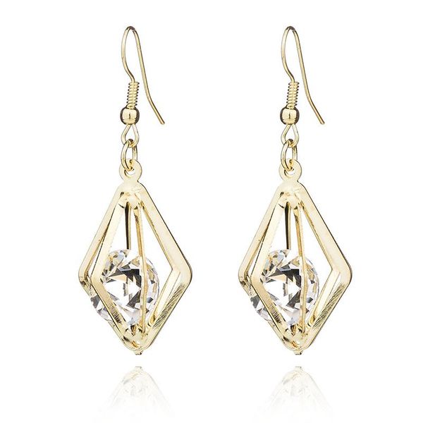 

высококачественные призматические формы капля серьги панк кристалл оператор волновые серьги серьги золото для женщин ювелирные серьги er2000, Golden