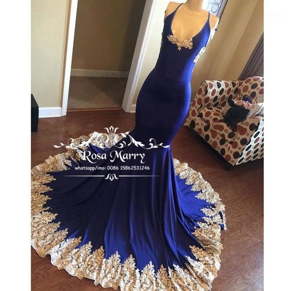 

royal blue mermaid prom dresses 2k20 gold lace appliques plus size black girls 2020 vestidos de fiesta largos elegantes1, White;black