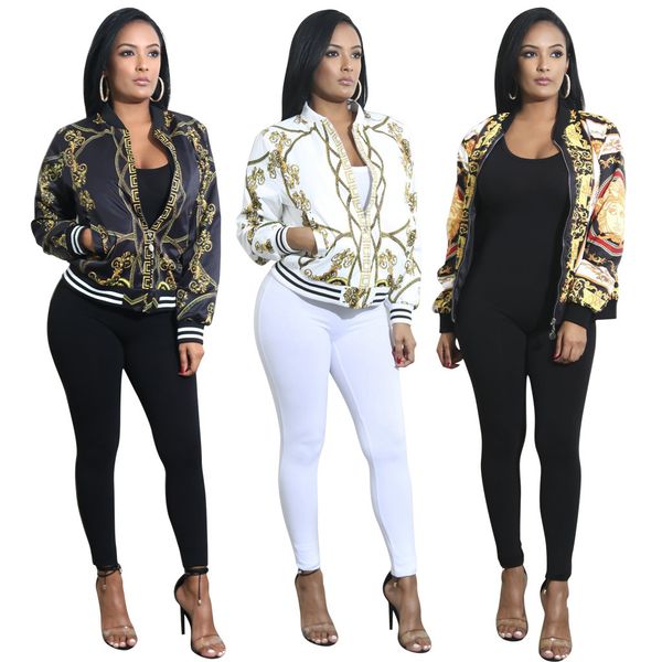 

new women coats jackets long sleeve printed indie folk outerwear african casual bomber jacket quality, Black;brown