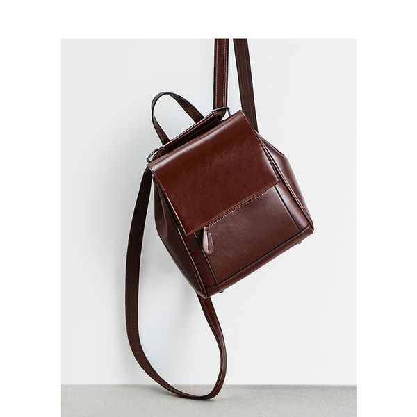 

kudou designer women's cowhide women 2020 new fashion soft leather backpack