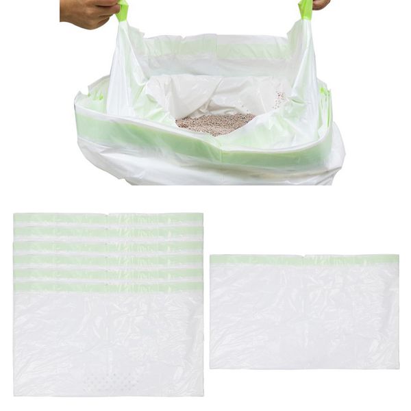 

7pcs cat litter filter bag, drawstring litter sifting liners, waste litter box liners