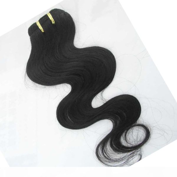 

same quality 10pcs lot wholesale bundles processed indian body wave human hair extensions ship fast, Black