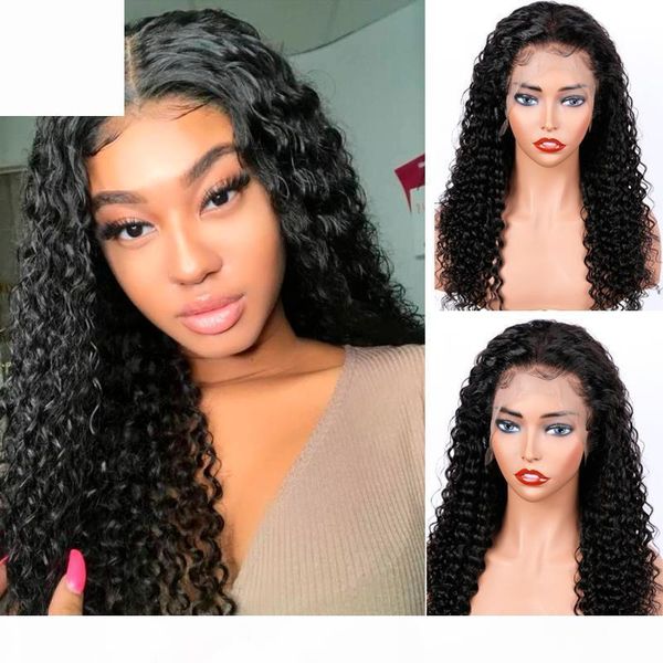 

fureya hair 150% density deep curly full lace front wig human hair wigs for women brazilian curly remy wigs with baby, Black;brown