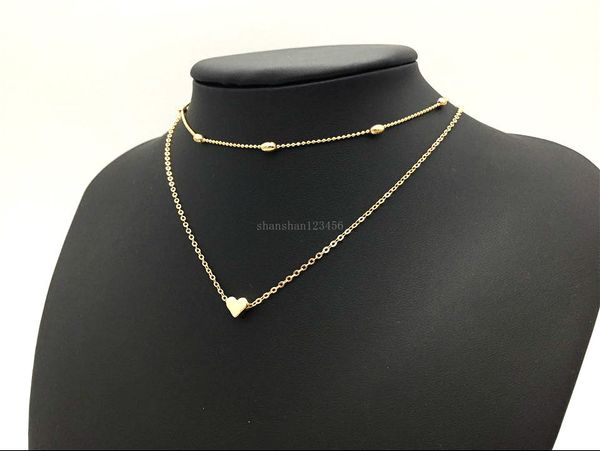 

love heart silver gold chains multilayer chokers necklaces pendant women necklace fashion jewelry will and sandy gift