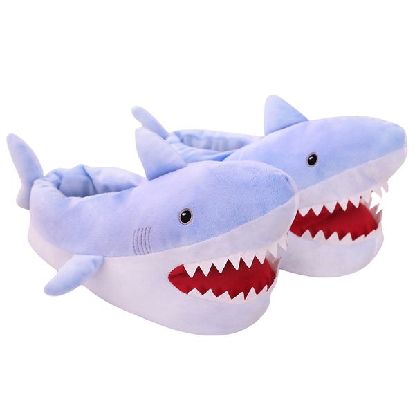 

new lovely ins shark plush indoor slippers warm winter slipper stuffed cartoon animal plush shoes valentine gift for girls q0115