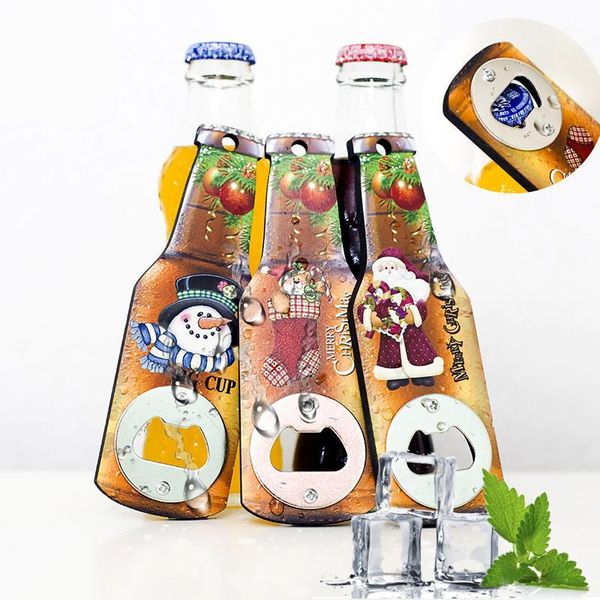 

christmas decorations wood metal beer bottle opener navidad year 2021 for home noel printing crafts ornaments1