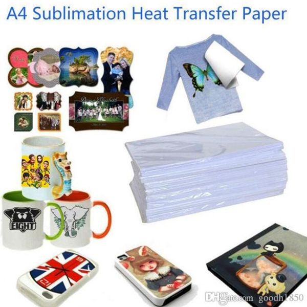 

100 sheets a4 size sublimation heat transfer paper,100gsm paper,usage in clothing,t-shirt, cup,pillow etc