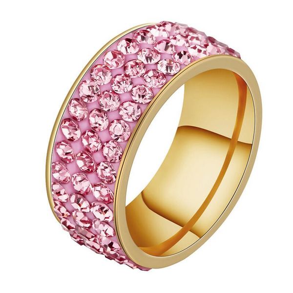 

vintage wedding rings for women stainless steel 3 row crystal cubic zirconia girl jewelry ing, Silver