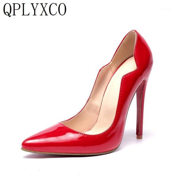

qplyxco super size 34-52 women shoes thin high heels12cm elegant pointe toe pumps office zapatillas mujer dance wedding woman1161, Black