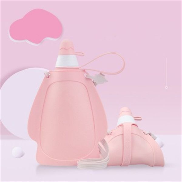 

new arrival silicone foldable water bag candy color collapsible water bottle for students home and school direct selling 18 8hfh1