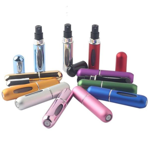

1pcs 5ml mini aluminum perfume bottle sprayer plastic liner refillable travel portable cosmetic empty container sqcque
