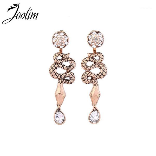 

Joolim Jewelry Wholesale Statement Vintage Gold Snake Convertible Earring Statement Party Earring1, Silver