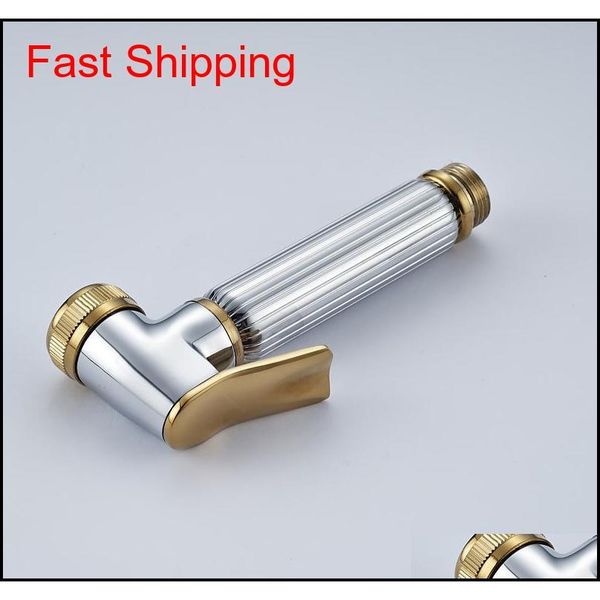 

chrome & golden hand-held toilet plating spray nozzle sprinkle jllicu outbag2007