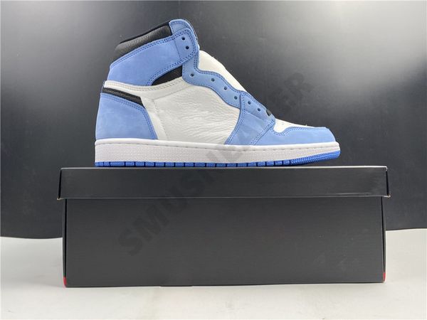 

2021 with box high university blue silver toe 1 1s og high basketball mens basketball shoes 555088-134 athletic sneakers size 40-47.5