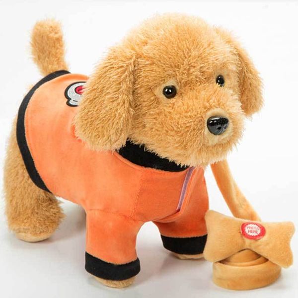 Robot Dog Sound Control Interactive Dog Electronic Pets Plush Puppy Walk 120 Songs Talk Teddy Giocattoli per bambini Regali di compleanno LJ201105