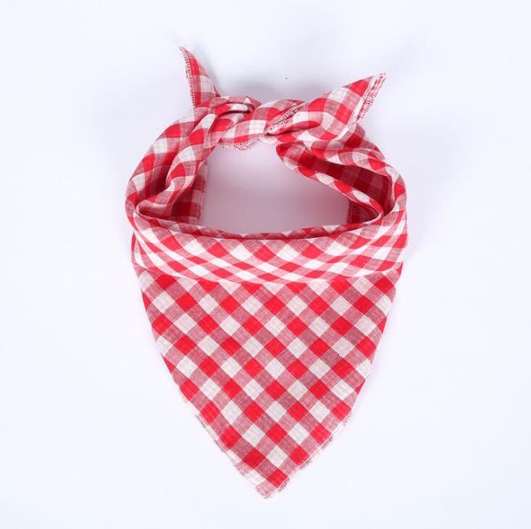 

square red green plaid pet triangle dog towel cat bib scarf apparel supplies dhc5764