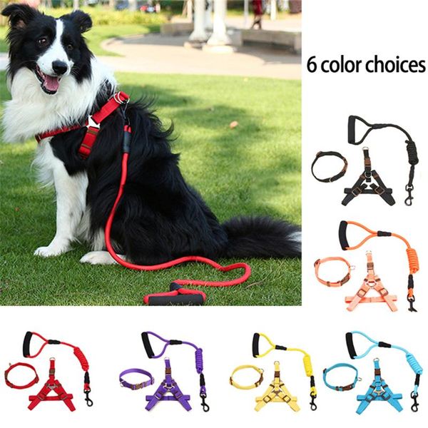 

1pcs pure color round rope traction suit dog nylon traction rope cat and dog running or training collar