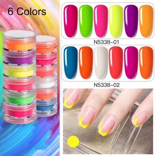 

nail glitter 6 colors neon powder set fluorescent pigment manicure decoration art, Silver;gold