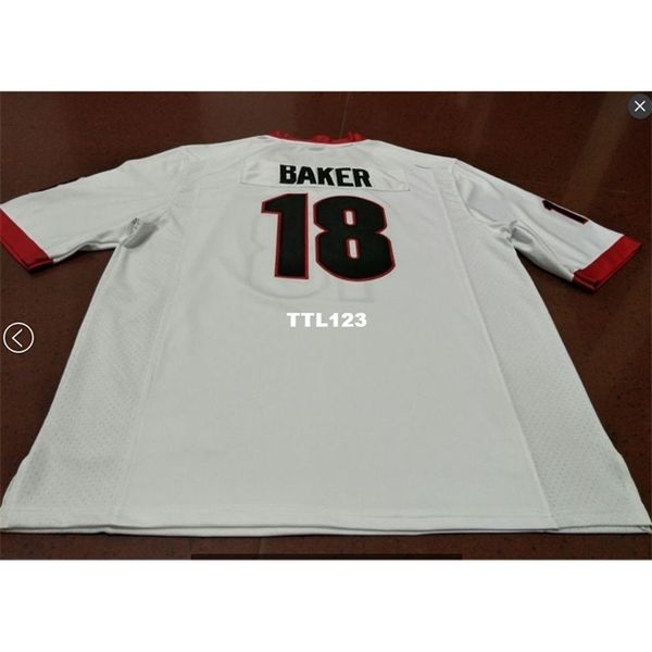 

3740 #18 deandre baker georgia bulldogs size s-4xl red black white college jersey or custom any name or number jersey