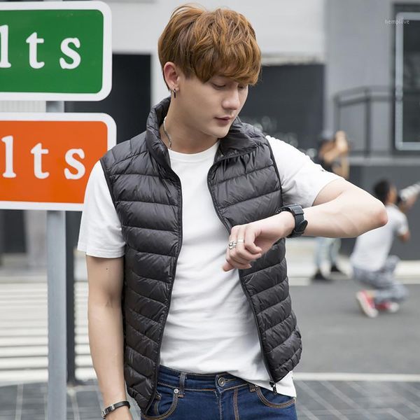 

zogaa winter vest plus size casual fashion vest jacket men winter men jacket korean style solid zipper cotton sleeveless1, Black;white