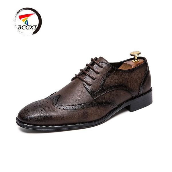 

big size pointed toe men shoes fashion lace-up formal shoes business leather footwear male british style office footwear, Black