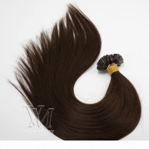 

vmae blonde keratin fusion all colors blond 1g 100 strands 100g pre bonded unprocessed russian european straight u tip human hair extensions, Black