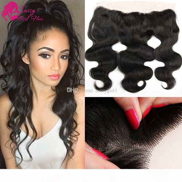 

malaysian body wave frontals malaysian virgin hair lace front closure wholesale remy hair weave for good quality sass girl hair, Black;brown