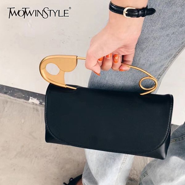 

twotwinstyle elegant pu leather women belt patchwork pin chic style irregular hit color belts for female summer accessories 201120, Black;brown