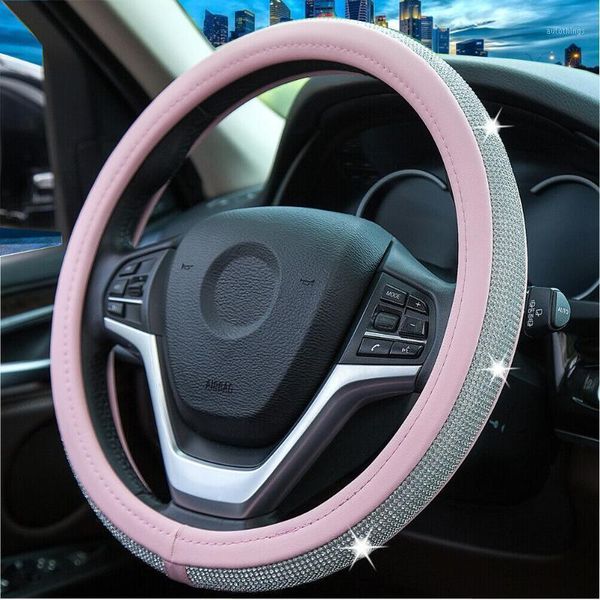 

new steering wheel cover bling shiny diamond for women girls pink useful1