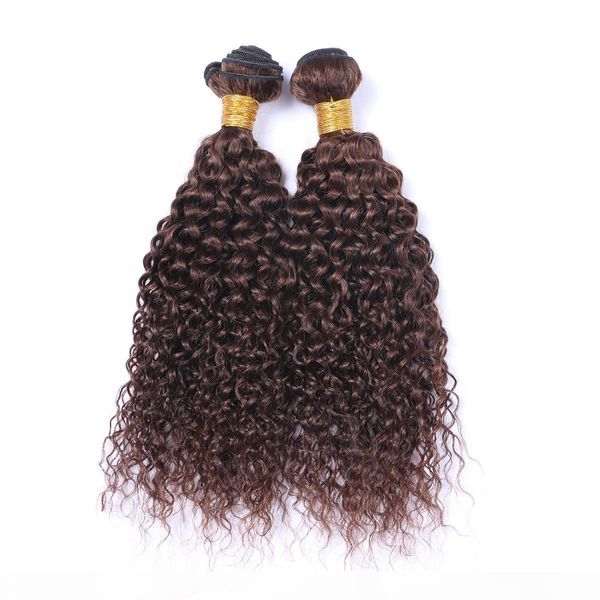 

8a brazilian curly hair 3pcs lot malaysian curly virgin hair curly weave bundles human hair extensions natural color dark brown #4, Black;brown
