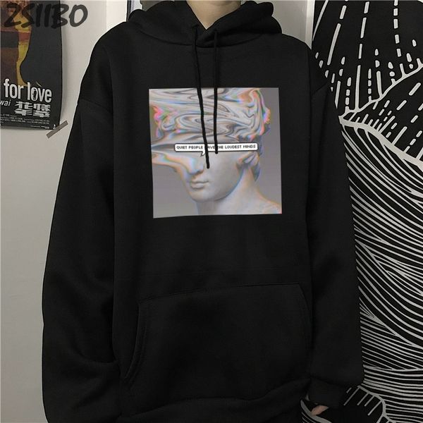 

statue hoodies pullover casual david funny print male's vaporwave harajuku michelangelo sweatshirt hoodie streetwear coat bfhfg, Black