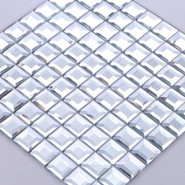 

wallpapers glossy 5 beveled edges crystal diamond mirror glass mosaic tiles for ktv showroom display cabinet diy decorate wall sticker