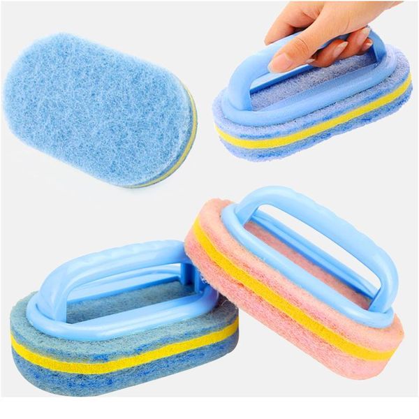 

bathroom toilet kitchen cleaning kitchen glass wall cleaning bath brush plastic handle sponge bat jlltve