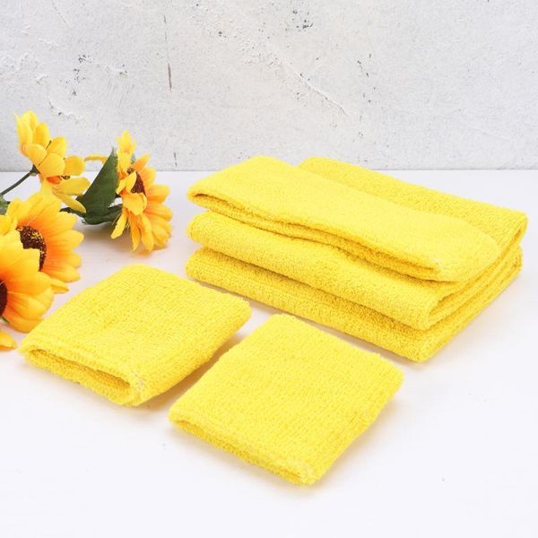 

5pcs sweat absorbent stretchy fitness protective wristbands elbow pads sweatbands for sports men gym1, Black;red