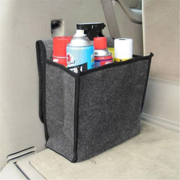 

high capacity soft woolen felt car trunk organizer storage box bag fireproof stowing tidying package blanket tools