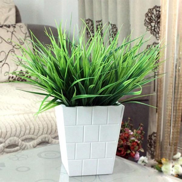 

1 pcs green fake grass plastic artificial plants christmas party plastic flower plant wedding home garden decoration1