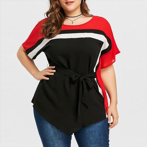 

womens chiffon blouse 2019 new casual batwing sleeve blouses plus size women and blouses fashion patchwork shirt blusas 610, White
