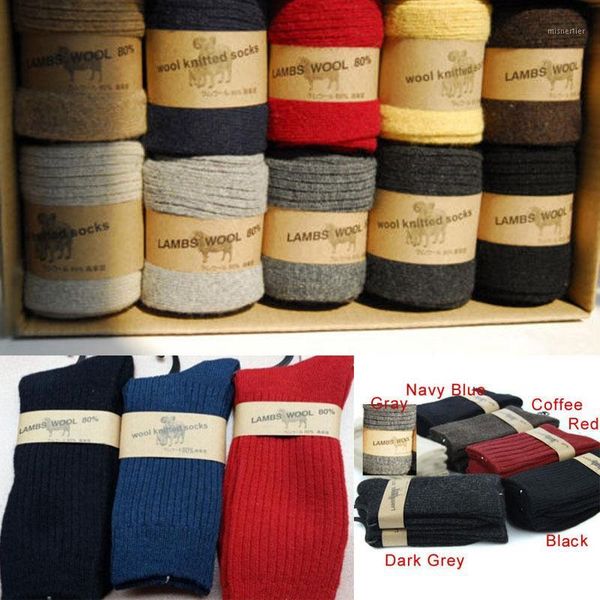 

christmas decorations winter men's army socks mid-length thicken warm thermal wool size 6-9 many color option1