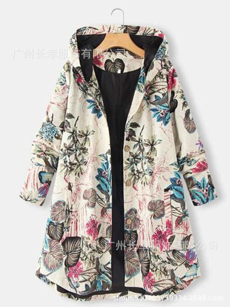 

2020 jacket chinese style zipper print large women's wear, Black;gray