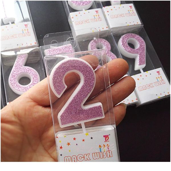 

1 pcs shinning multi color mini digital 0-9 digital birthday candles smoke-cake candle decoration cute kids party bbykwm