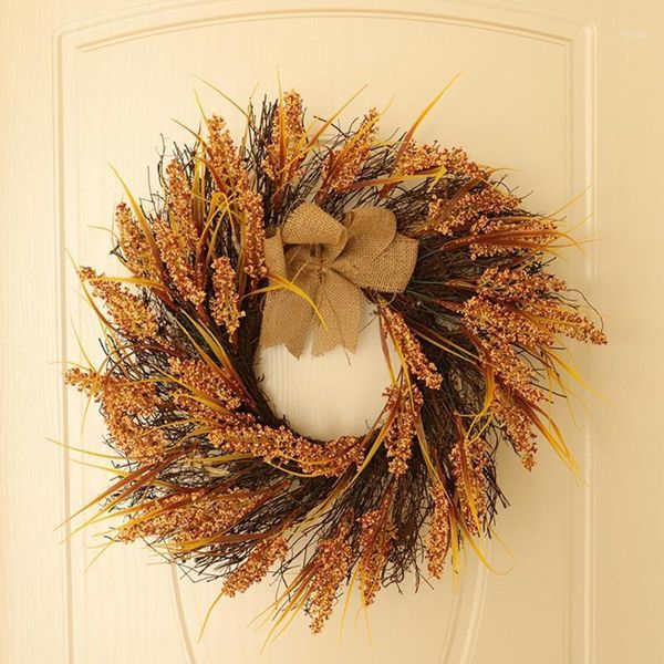 

decorative flowers & wreaths thanksgiving rustic wheat wood pendant harvest wreath hanging fall decoration1